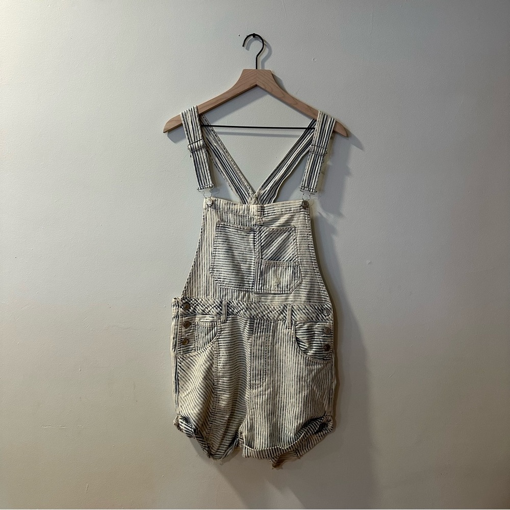 Free People Women's Light Wash Denim Novelty Ziggy Shortalls